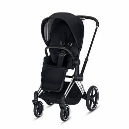 CYBEX ePriam 3-in-1 Travel System Chrome with Black Details Baby Stroller â€“ Premium Black