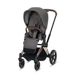 CYBEX Priam 3-in-1 Travel System Rose Gold with Brown Details Baby Stroller â€“ Manhattan Grey