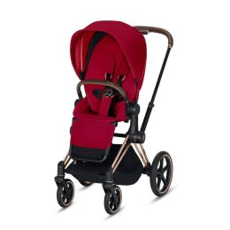 CYBEX Priam 3-in-1 Travel System Rose Gold with Brown Details Baby Stroller â€“ True Red
