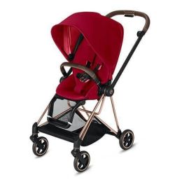 CYBEX MIOS 3-in-1 Travel System Rose Gold with Brown Details Baby Stroller â€“ True Red