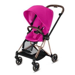 CYBEX Mios 3-in-1 Travel System Rose Gold with Brown Details Baby Stroller â€“ Fancy Pink