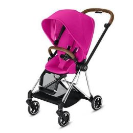 CYBEX Mios 3-in-1 Travel System Chrome with brown details Baby Stroller â€“ Fancy Pink