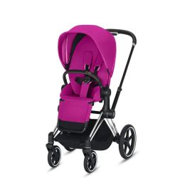 CYBEX Priam 3-in-1 Travel System Chrome with Black Details Baby Stroller â€“ Fancy Pink