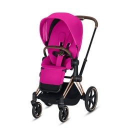 CYBEX Priam 3-in-1 Travel System Rose Gold with Brown Details Baby Stroller â€“ Fancy Pink