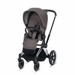 CYBEX Priam 3-in-1 Travel System Chrome with Black Details Baby Stroller â€“ Manhattan Grey