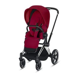 CYBEX Priam 3-in-1 Travel System Chrome with Black Details Baby Stroller â€“ True Red
