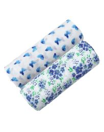 ORGANIC SWADDLE SET - VIOLET GARDEN