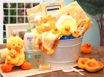 Bath Time Baby New Baby Basket-Yellow (Lg)
