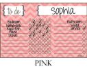 Chore Chart - Pink Chevron Stripe Kids Organization.