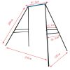 Swing Frame, New Upgraded A-Frame Swing Stand with Ground Nail, Heavy Duty Metal Swing Frame, Fits for Most Swings & Yoga Swing, Anti-Rust and Good St