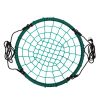 40 Inch Spider Web Round Rope Swing with Adjustable Ropes, 2 Carabiners (Green & black)