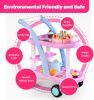 Uenjoy Play Birthday Cake Pretend Play Food Sets for Kids, Candles Fruit Dessert with Music & Light for Boy and Girls, 56-pc Accessories--YS