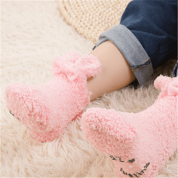 Winter Coral Fleece Baby Girls Socks Newborn Soft Cute Rabbit Baby Socks (Color: Pink, Model: 1 3 years old)