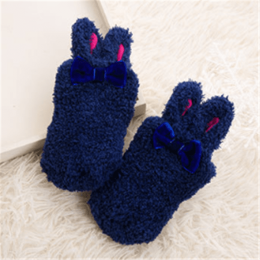 Winter Coral Fleece Baby Girls Socks Newborn Soft Cute Rabbit Baby Socks (Color: Navy blue, Model: 1 3 years old)