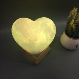 Strange Remote Control Heart shaped Moon Night Light (Color: 16 colors, power: Touch remote control timing pa)