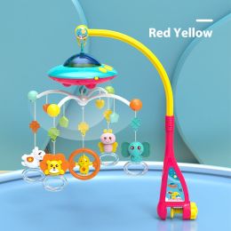 Baby Crib Bell Music Rotating Educational Toy (Color: Red yellow)