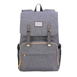 SUNVENO Fashion Diaper Bag Mommy Maternity Nappy Bag Large Capacity Travel Backpack Nursing Bag for Baby Care (Color: GRAY)