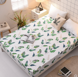 Baby diaper pad baby large oversized waterproof of washable children''s cotton bed sheet adult mattress four seasons (style: Mattress, Color-Size: Banana leaf-180x200cm)