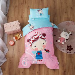 Pure Cotton Nap Children's Small Bedding Baby Bedding Kit With Core Six-piece Set (Color: Candy girl, Bedding Size: Threepiece set without core)