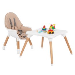 Free shipping Children's High Dining Chair Detachable Two-In-One Table And Chair  YJ (Color: Beige)