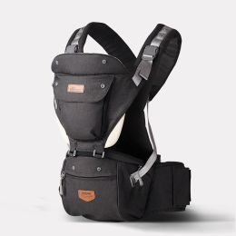 SUNVENO Ergonomic Baby Carrier Infant Baby Hipseat Waist Carrier Front Facing Ergonomic Kangaroo Sling for Baby Travel 0-36M (Color: black)