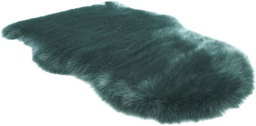 Faux Fur Sheepskin Rug, Soft Faux Sheepskin Area Rug for Chair Cover Seat Pad Plain Bedroom Sofa Floor Living Room, Shaggy Sheepskin Rug for Baby 2x3 (Color: GREEN, size: 90*60)