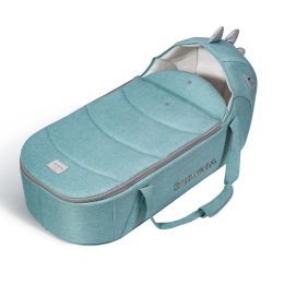 SUNVENO Baby Bed & Baby Lounger, Moses Basket Bassinet Bedside Sleeper Newborn Infant Travel Bed Carrycot for 0-12 Months (Color: GREEN)