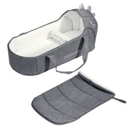 SUNVENO Baby Bed & Baby Lounger, Moses Basket Bassinet Bedside Sleeper Newborn Infant Travel Bed Carrycot for 0-12 Months (Color: GRAY)