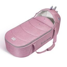 SUNVENO Baby Bed & Baby Lounger, Moses Basket Bassinet Bedside Sleeper Newborn Infant Travel Bed Carrycot for 0-12 Months (Color: Pink)