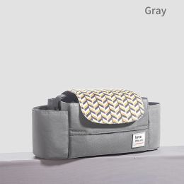 Portable Diaper Bag Stroller Bag Organizer High Capacity Baby Nappy Bag Maternity Bag for Baby Care for Mom (Color: GRAY)