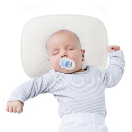 SUNVENO Baby Head Shaping Pillow Plant Fibres Baby Pillow Anti Flat Head Super Breathable (Color: White)