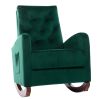 Baby Room High Back Rocking Chair Nursery Chair , Comfortable Rocker Fabric Padded Seat ,Modern High Back Armchair