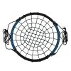 40 Inch Spider Web Round Rope Swing with Adjustable Ropes, 2 Carabiners (Blue & black)