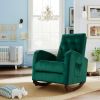Baby Room High Back Rocking Chair Nursery Chair , Comfortable Rocker Fabric Padded Seat ,Modern High Back Armchair