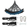 40 Inch Spider Web Round Rope Swing with Adjustable Ropes, 2 Carabiners (Blue & black)