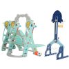 Children Slide Swing Set, 5-in-1 Combination Activity Center Freestanding Slides Playset for Kids Indoor Toddler Climbing Stairs Toy with Basketball H