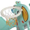 Children Slide Swing Set, 5-in-1 Combination Activity Center Freestanding Slides Playset for Kids Indoor Toddler Climbing Stairs Toy with Basketball H