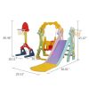 Children Slide Swing Set, 5-in-1 Combination Activity Center Freestanding Slides Playset for Kids Indoor Toddler Climbing Stairs Toy with Basketball H