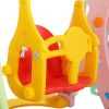 Children Slide Swing Set, 5-in-1 Combination Activity Center Freestanding Slides Playset for Kids Indoor Toddler Climbing Stairs Toy with Basketball H